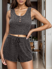 Scoop Neck Top and Shorts Lounge Set - 808Lush