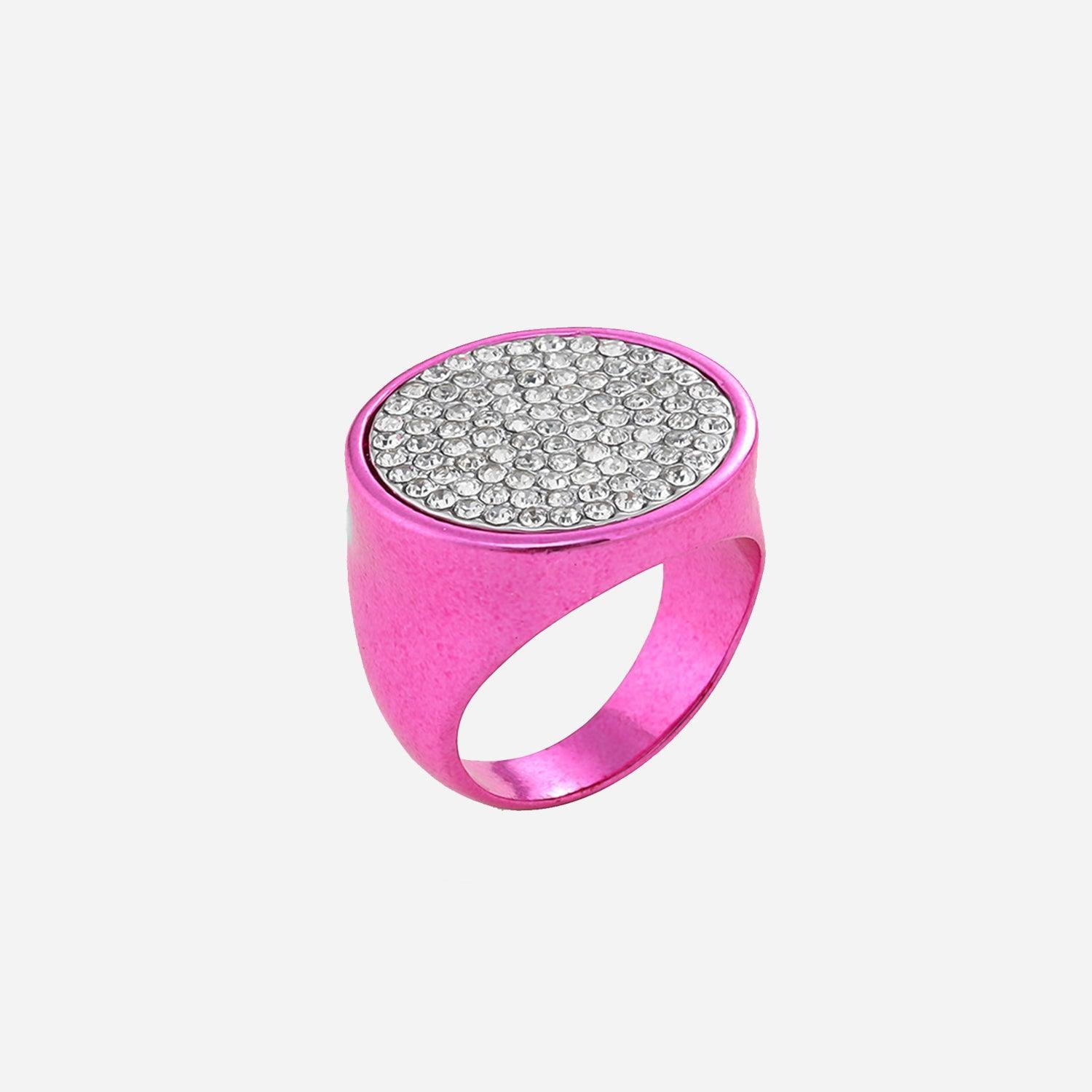 Geometric Glass Stone Alloy Ring - 808Lush