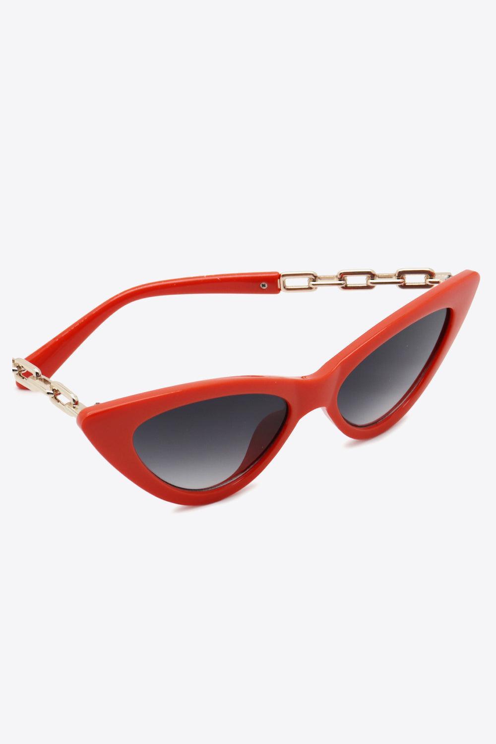 Chain Detail Cat-Eye Sunglasses - 808Lush