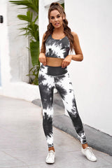 Tie-dye Crop Top and Leggings Set - 808Lush