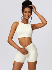 Cutout Cropped Sport Tank and Shorts Set - 808Lush