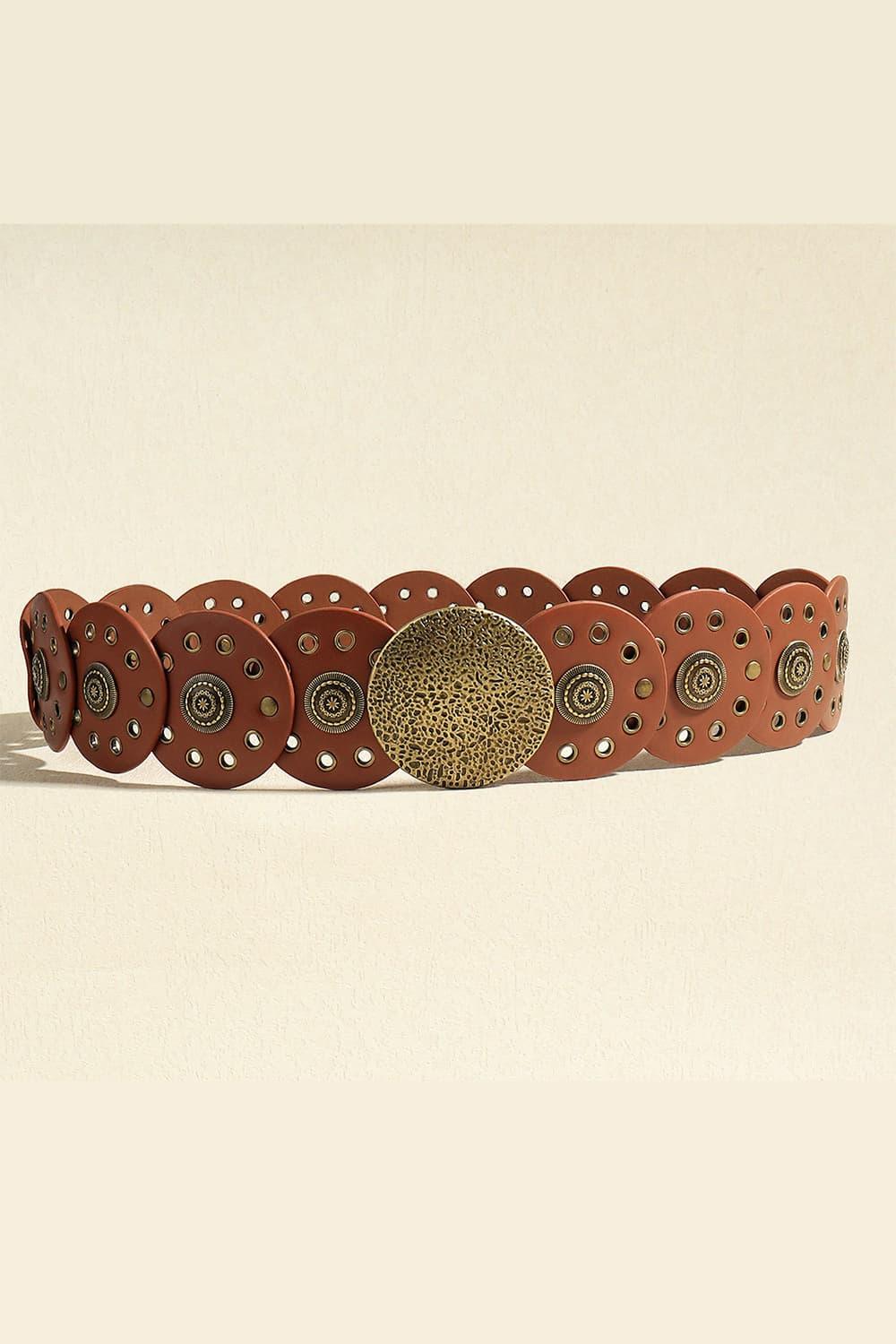 Round Shape PU Leather Belt - 808Lush