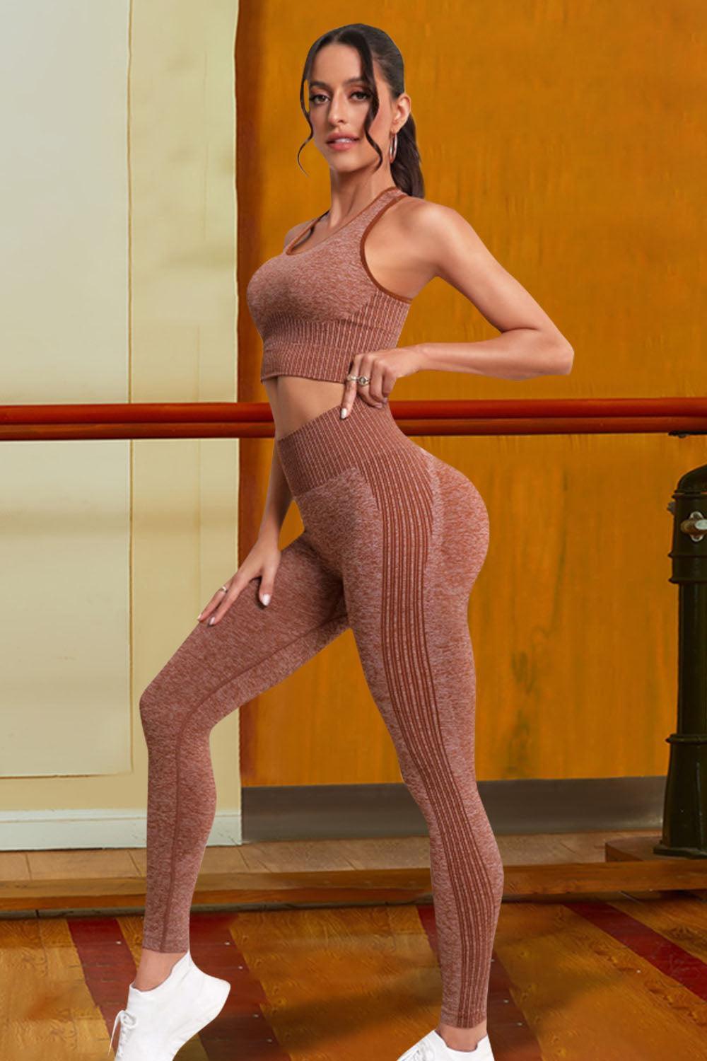 Ribbed Sports Tank and Leggings Set - 808Lush