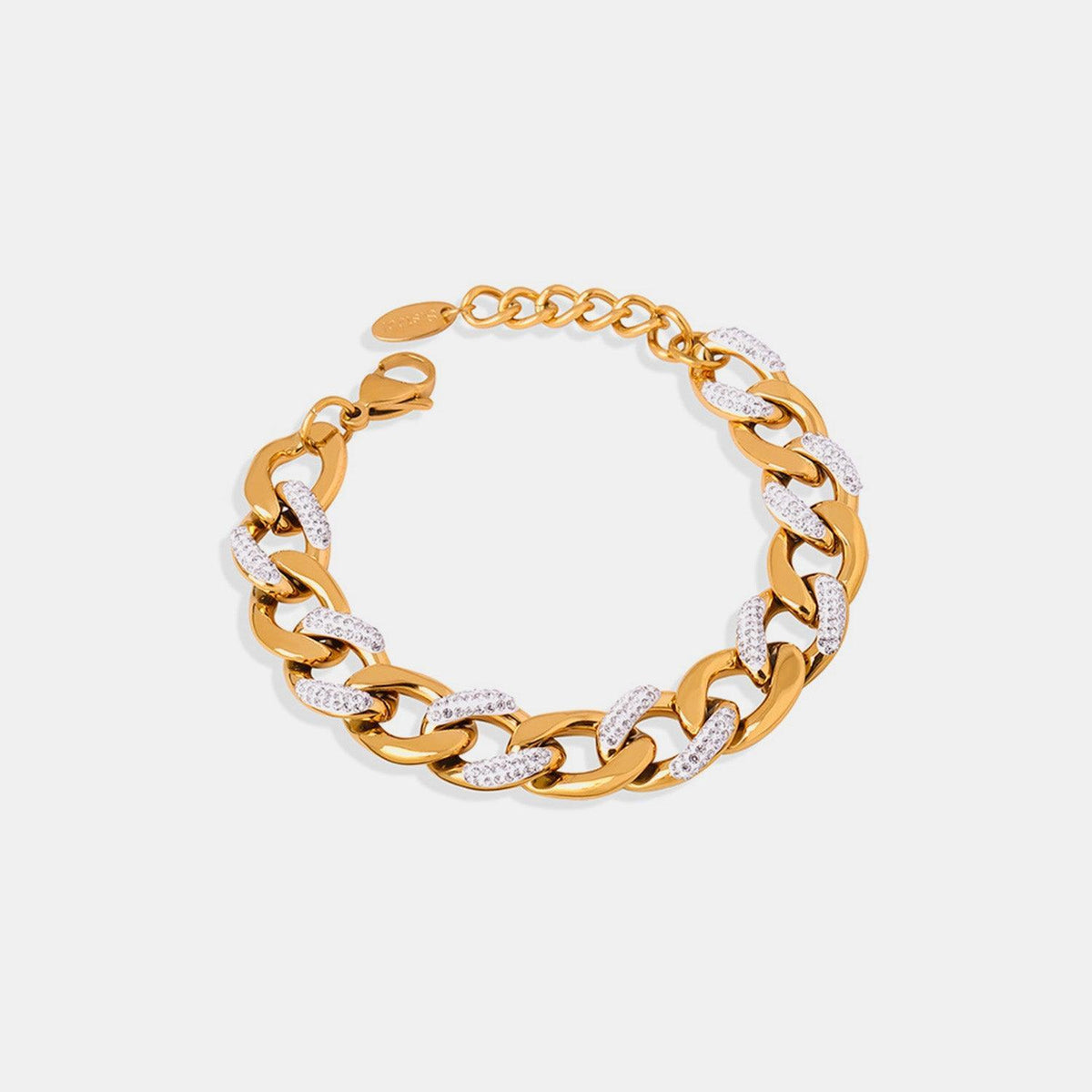 Zircon Titanium Steel Chunky Chain Bracelet - 808Lush