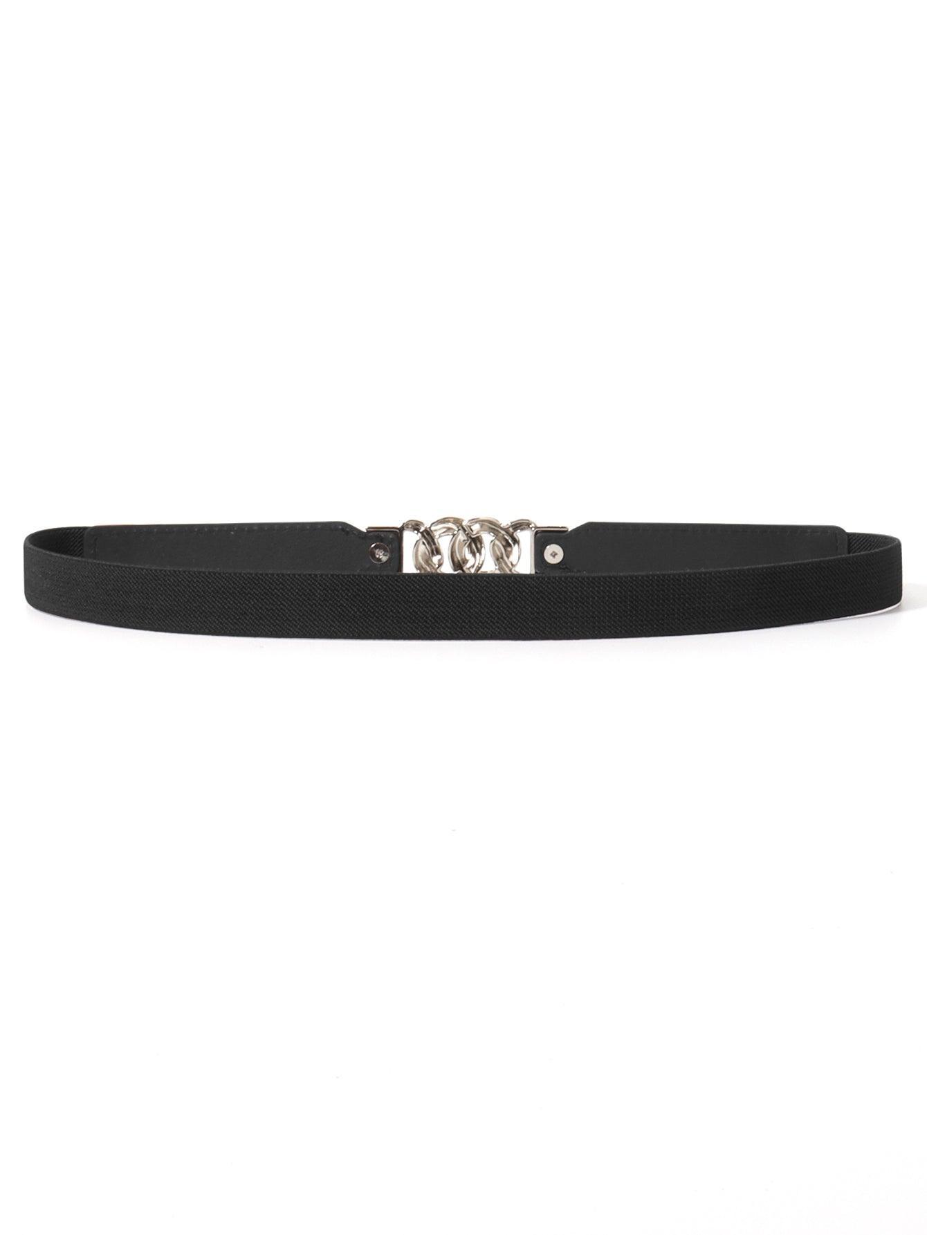 Zinc Alloy Buckle Elastic PU Belt - 808Lush