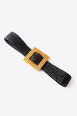 Square Buckle Elastic Braid Belt - 808Lush