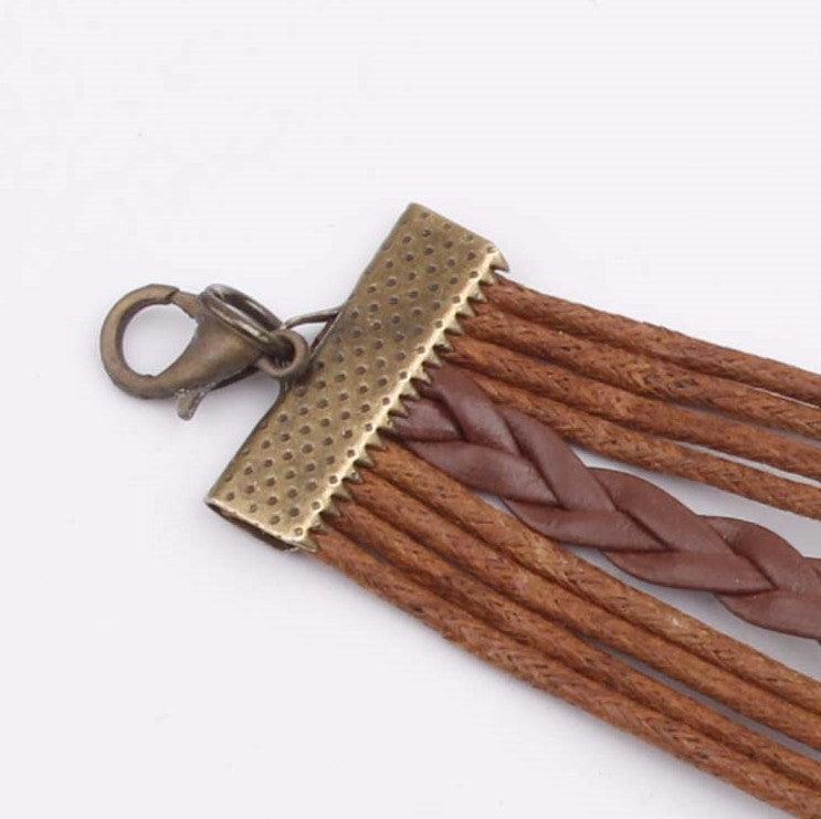 Alloy PU Leather Rope Bracelet - 808Lush