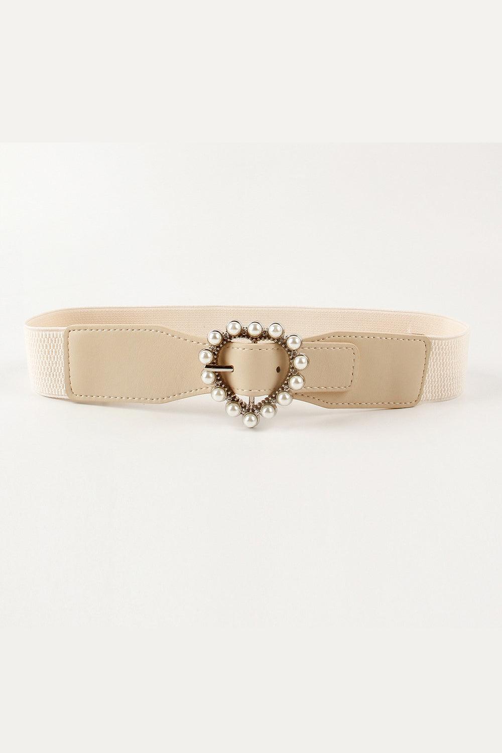 Pearl Heart Buckle Elastic Belt - 808Lush