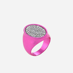 Geometric Glass Stone Alloy Ring - 808Lush