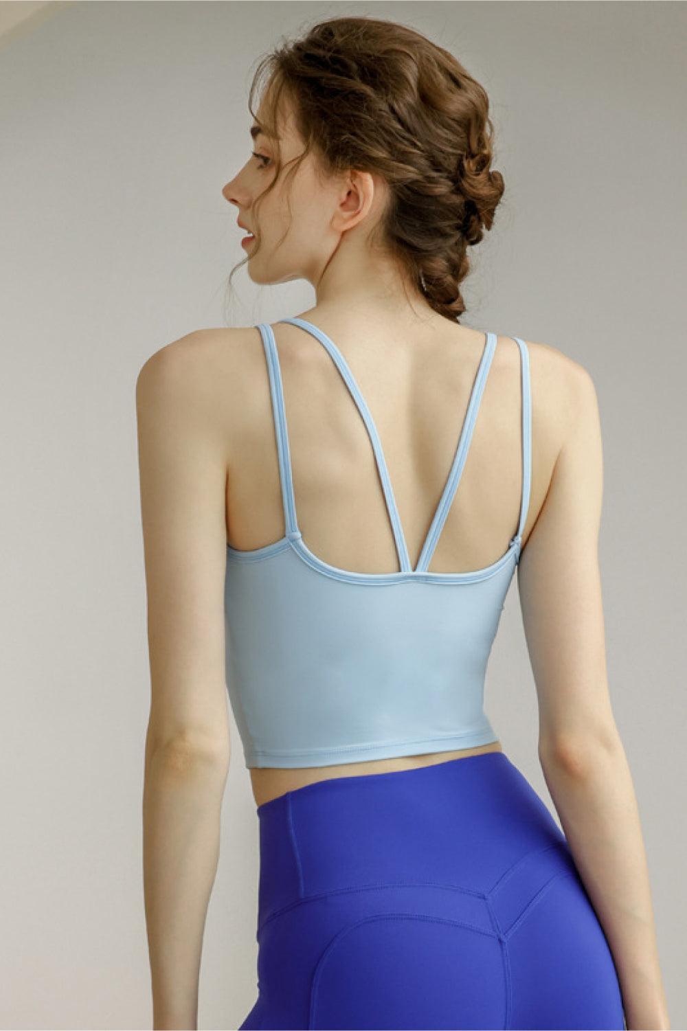 Spaghetti Strap Scoop Neck Sports Bra - 808Lush