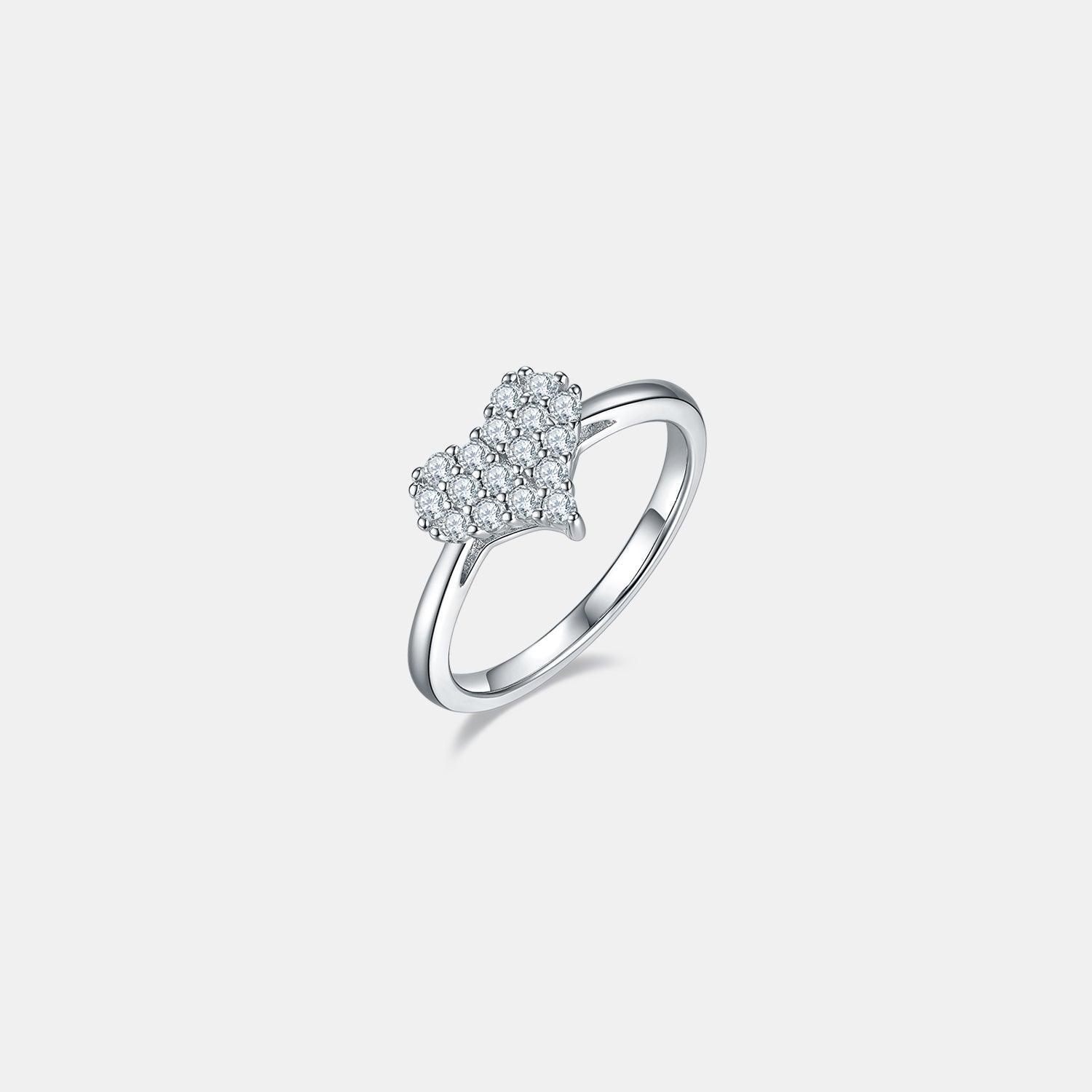 Moissanite 925 Sterling Silver Heart Ring - 808Lush