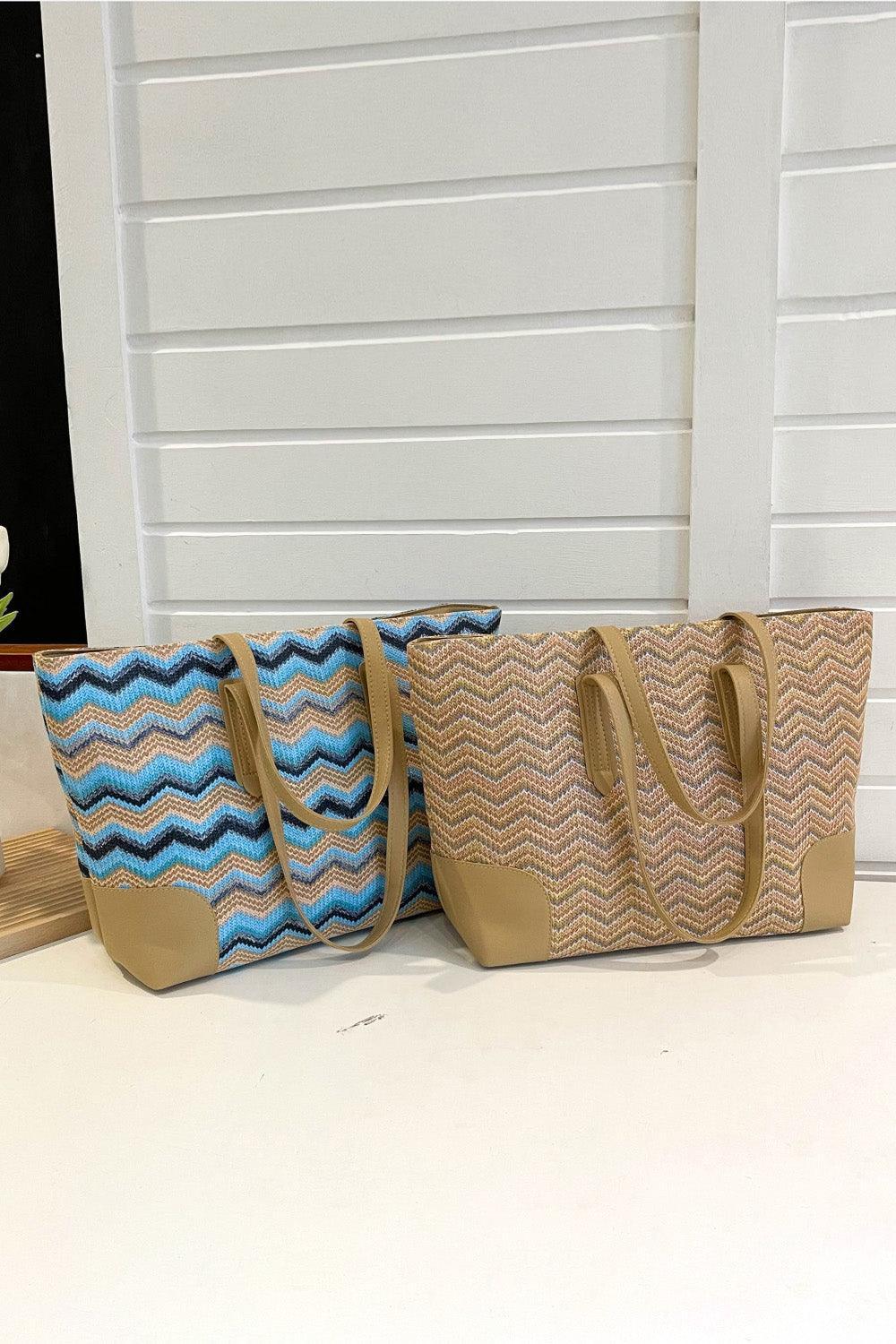 Chevron Straw Tote Bag - 808Lush