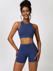 Cutout Cropped Sport Tank and Shorts Set - 808Lush