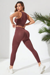 Ribbed Tank and Active Leggings Set - 808Lush