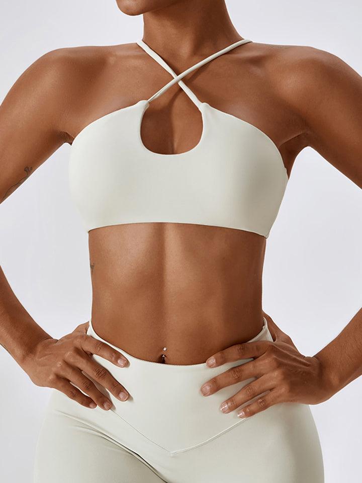 Cropped Halter Neck Sports Bra - 808Lush