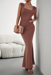 Cap Sleeve Scoop Neck Maxi Dress - 808Lush