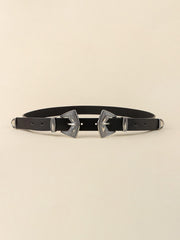 Double Buckle PU Leather Belt - 808Lush