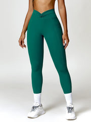 Twisted High Waist Active Pants with Pockets - 808Lush