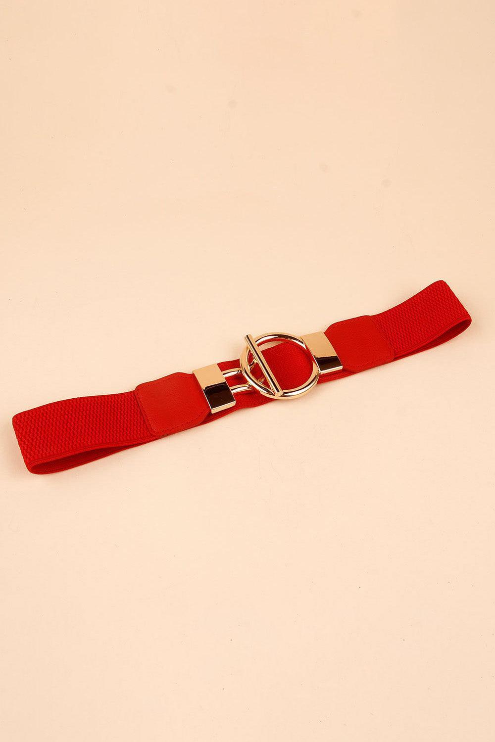 Circle Shape Buckle Zinc Alloy Buckle PU Leather Belt - 808Lush