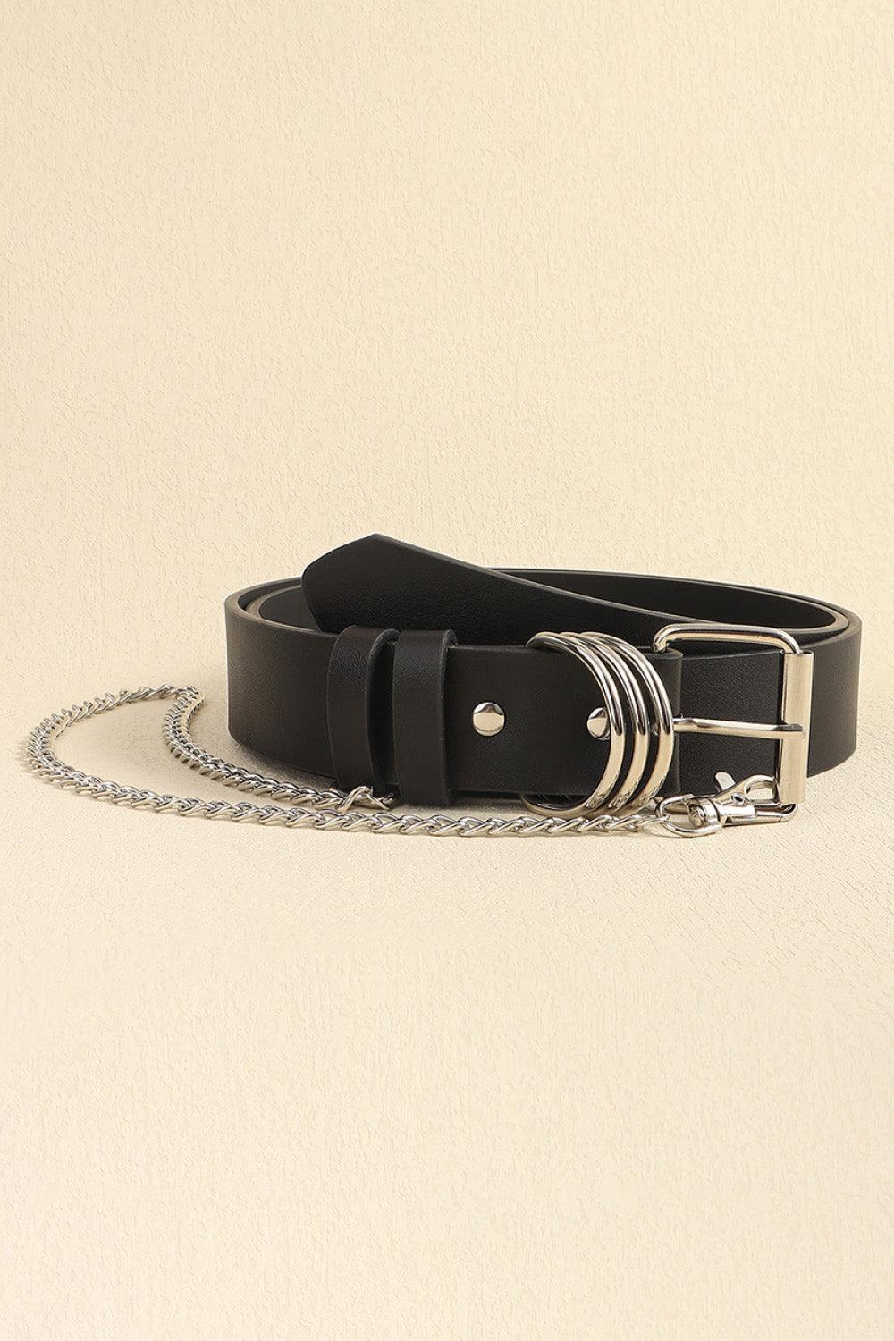 PU Leather Alloy Chain Belt - 808Lush