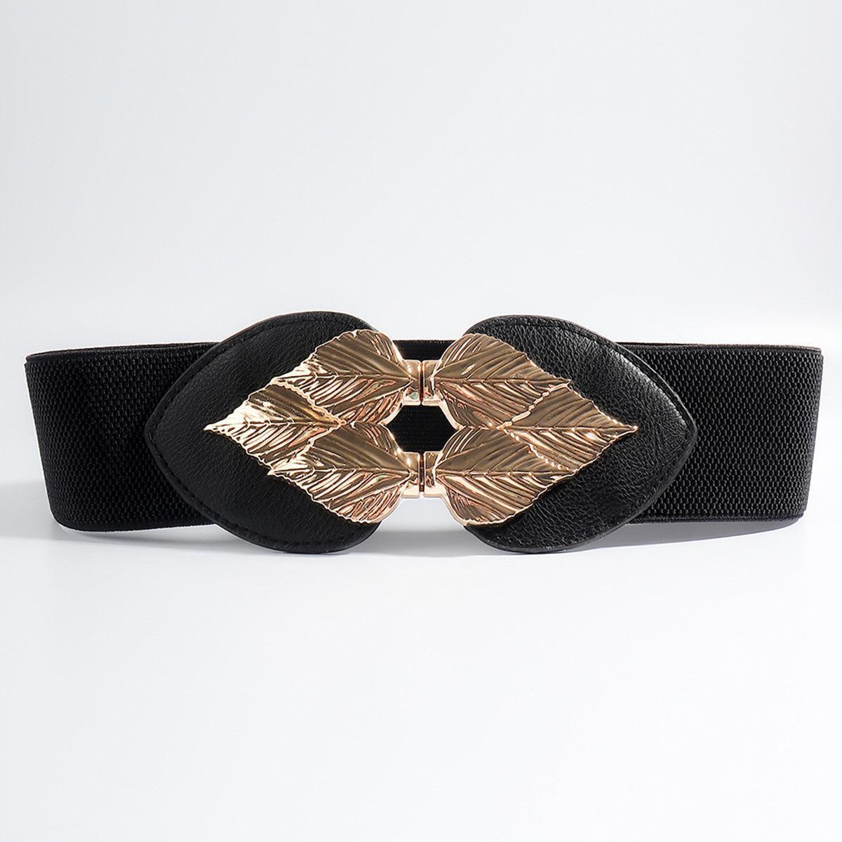 Alloy Leaf Buckle Elastic Belt - 808Lush