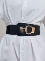 PU Elastic Wide Belt with Alloy Buckle - 808Lush