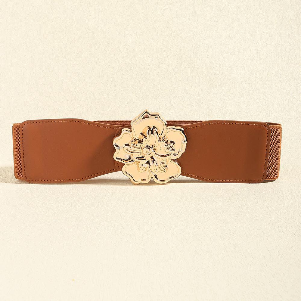 Flower Alloy Buckle Elastic Belt - 808Lush