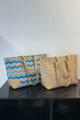 Chevron Straw Tote Bag - 808Lush