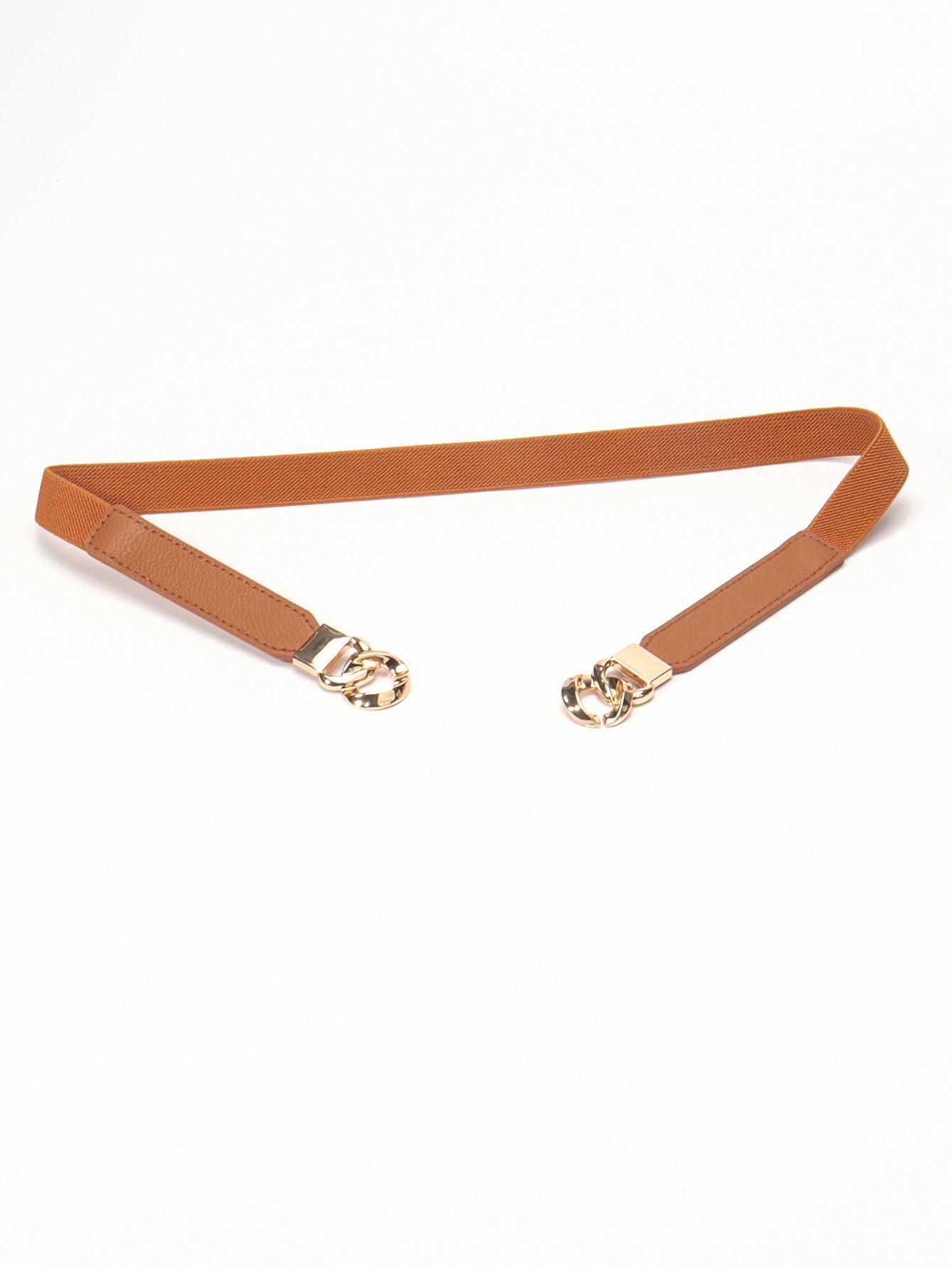 Zinc Alloy Buckle Elastic PU Belt - 808Lush