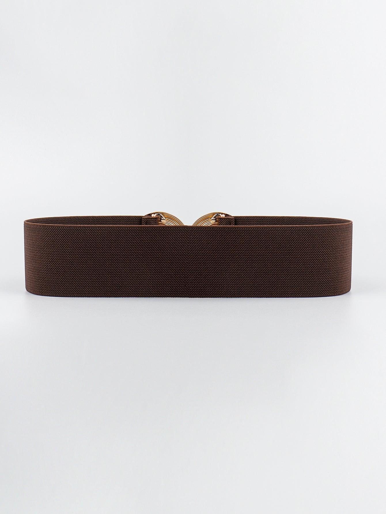 Geometric Buckle Elastic Wide Belt - 808Lush