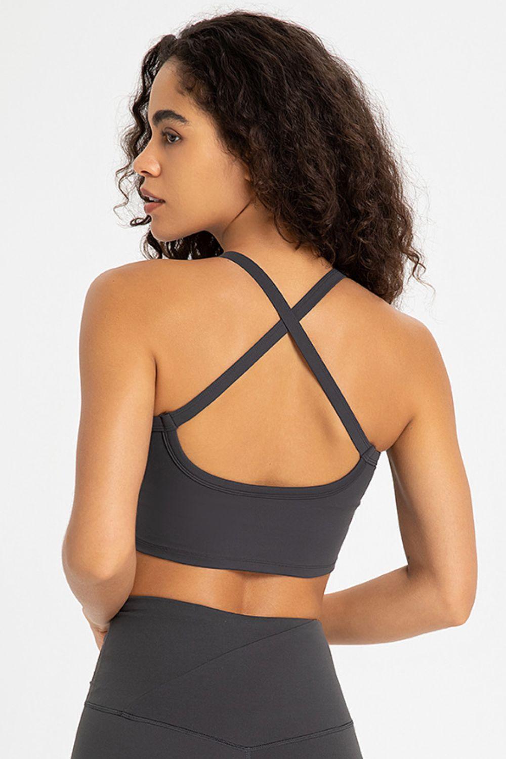 Crisscross Back V-Neck Sports Bra - 808Lush