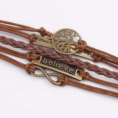 Alloy PU Leather Rope Bracelet - 808Lush