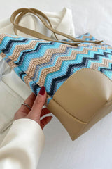 Chevron Straw Tote Bag - 808Lush