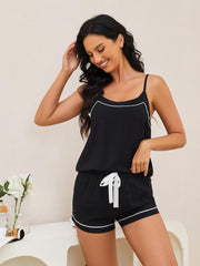 Scoop Neck Spaghetti Strap Top and Shorts Lounge Set - 808Lush