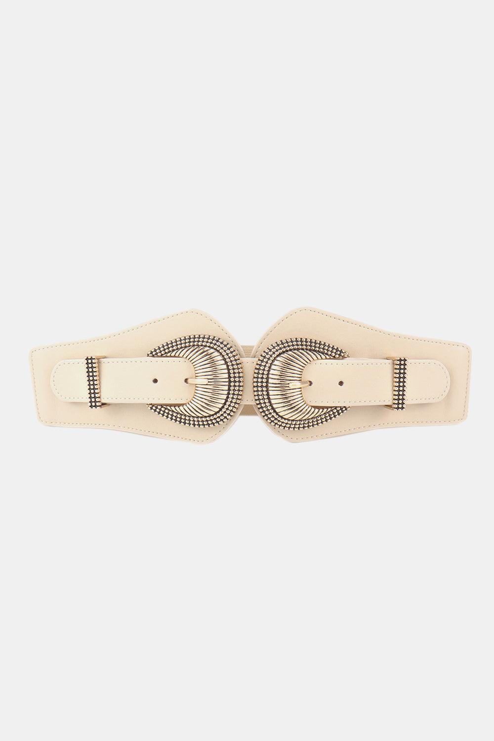 Shell Double Buckle Elastic Wide Belt - 808Lush