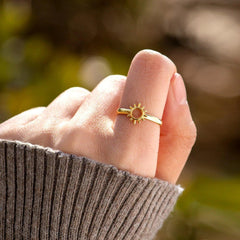 Sun Shape 18K Gold-Plated Ring - 808Lush