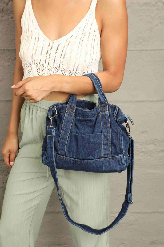 Adored Denim Shoulder Bag - 808Lush