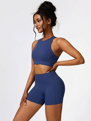 Cutout Cropped Sport Tank and Shorts Set - 808Lush