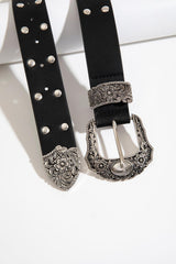 Double Row Studded PU Leather Belt - 808Lush