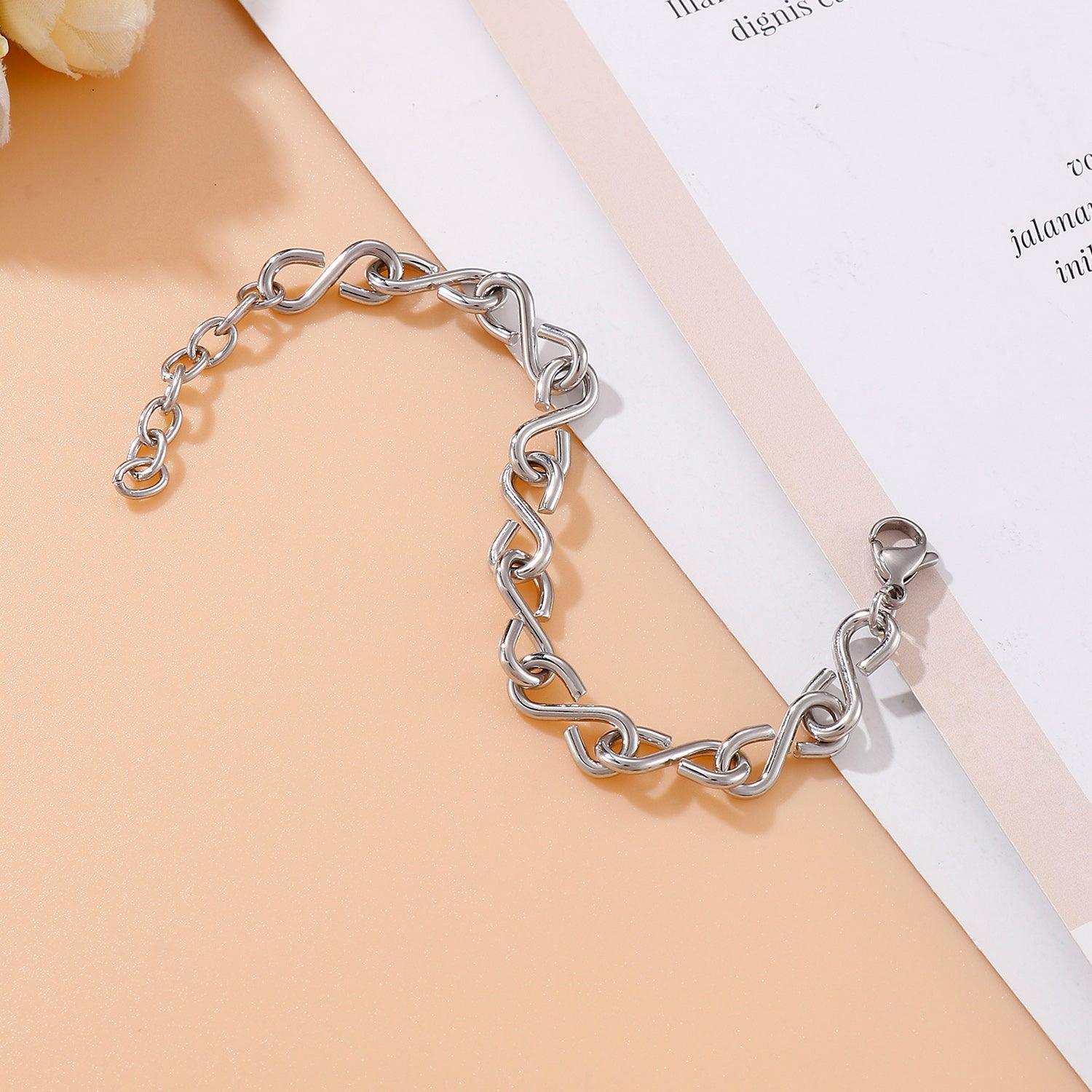 Stainless Steel Figure 8 Chain Link Bracelet - 808Lush