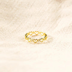 Heart Shape 18K Gold-Plated Ring - 808Lush