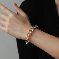 Gold-Plated Alloy Cuff Bracelet - 808Lush