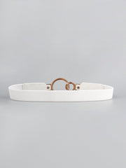 Double Ring Buckle Elastic PU Belt - 808Lush