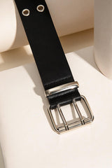 Double Row Grommet PU Leather Belt - 808Lush