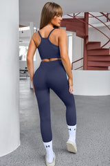 Tank Cropped Active Top and Pants Set - 808Lush