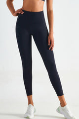 Wide Waistband Sports Leggings with Pockets - 808Lush