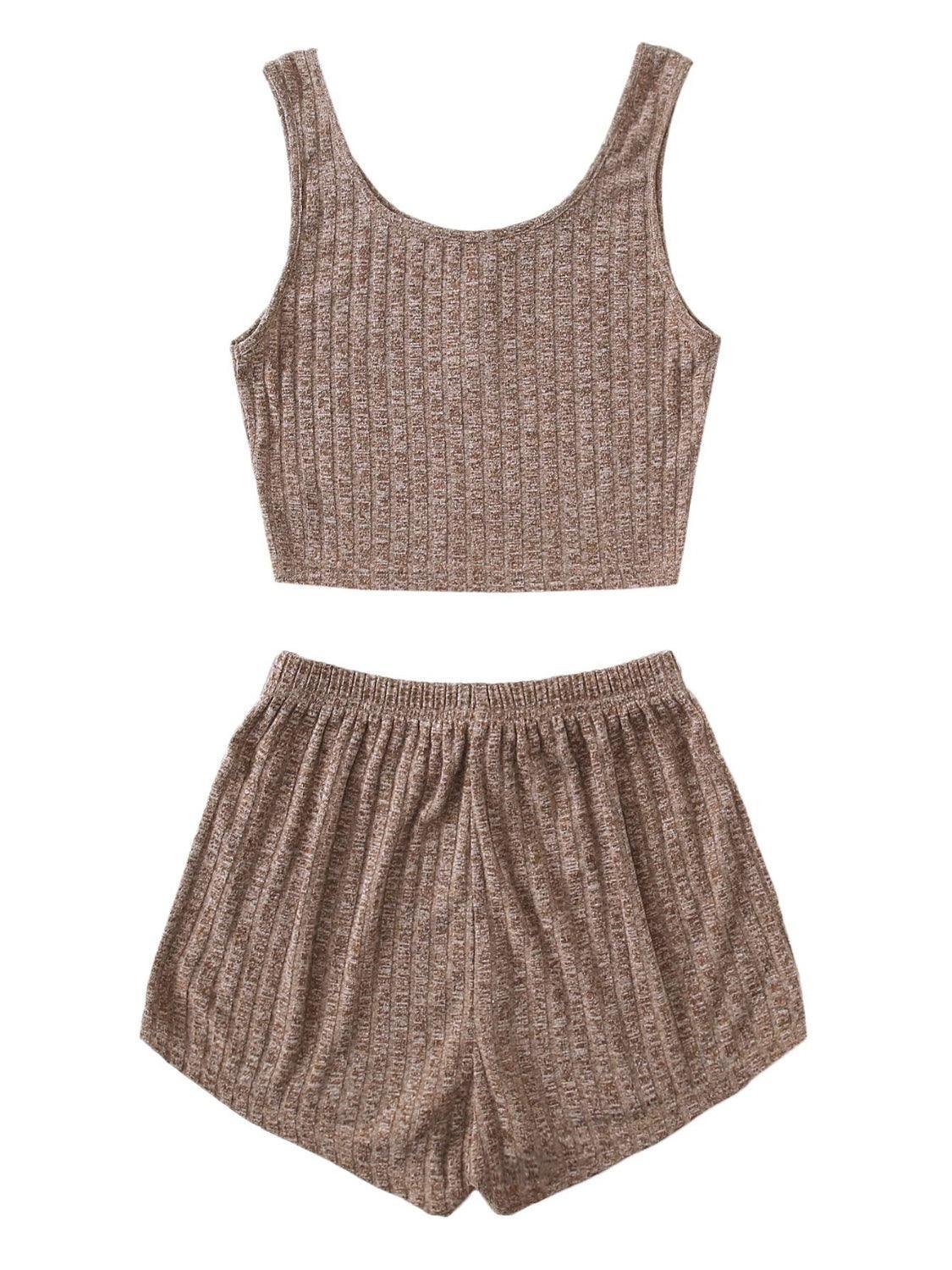 Scoop Neck Top and Shorts Lounge Set - 808Lush