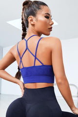 Strappy Scoop Neck Sports Bra - 808Lush