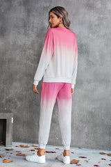 Gradient Round Neck Sweatshirt and Joggers Set - 808Lush