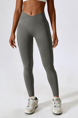 Slim Fit Wide Waistband Sports Leggings - 808Lush